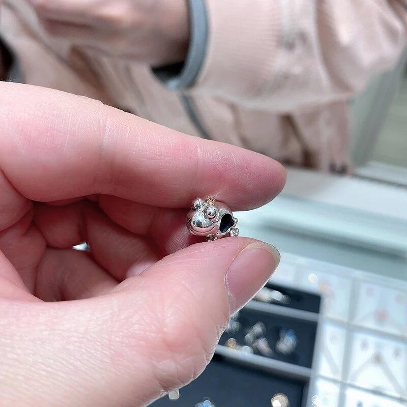 Komfortabel å ha på 925 Sterlingsølv Perler Charms Inskripsjon Froskeprins Passer Mote Originalt Armbånd Dame Smykker Gave