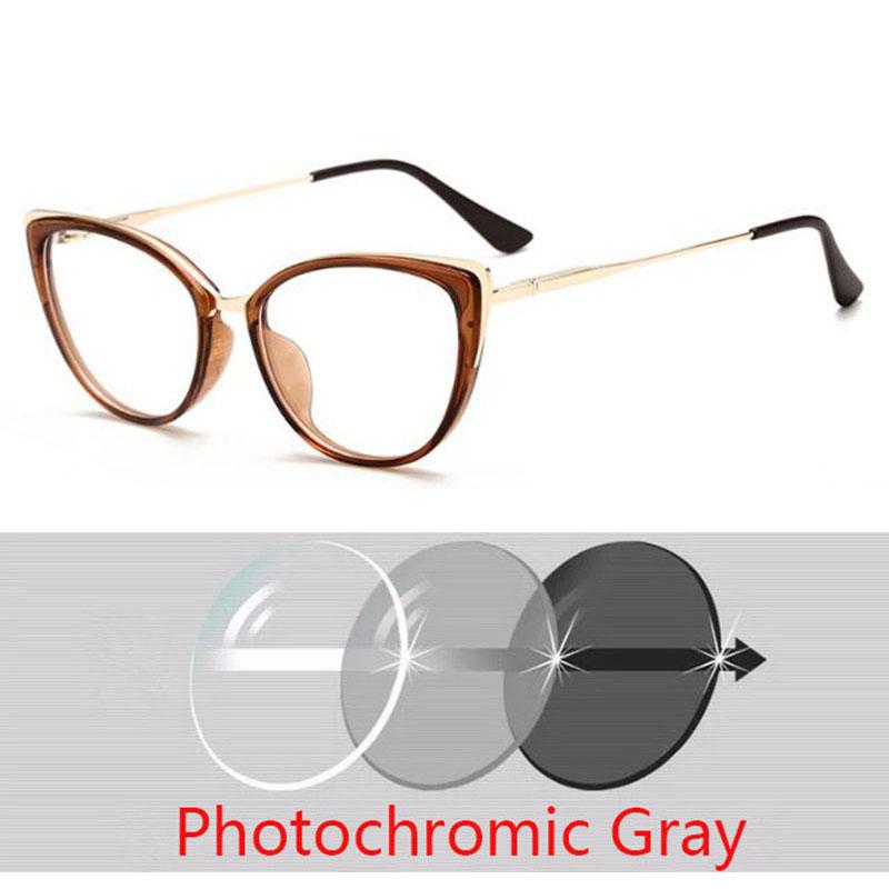 Cat Eye Spectacle Women Transparent Frame Optical Eyewear Myopia Glasses Diopter 0 -0.5 -0.75 -1.0 -2.0 -2.5 -3.0 To -6.0
