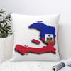 Haiti Map Flag Pillowcase Polyester Cushion Comfort Throw Pillow Sofa Decorative Cushions Used for Home Bedroom Living Room