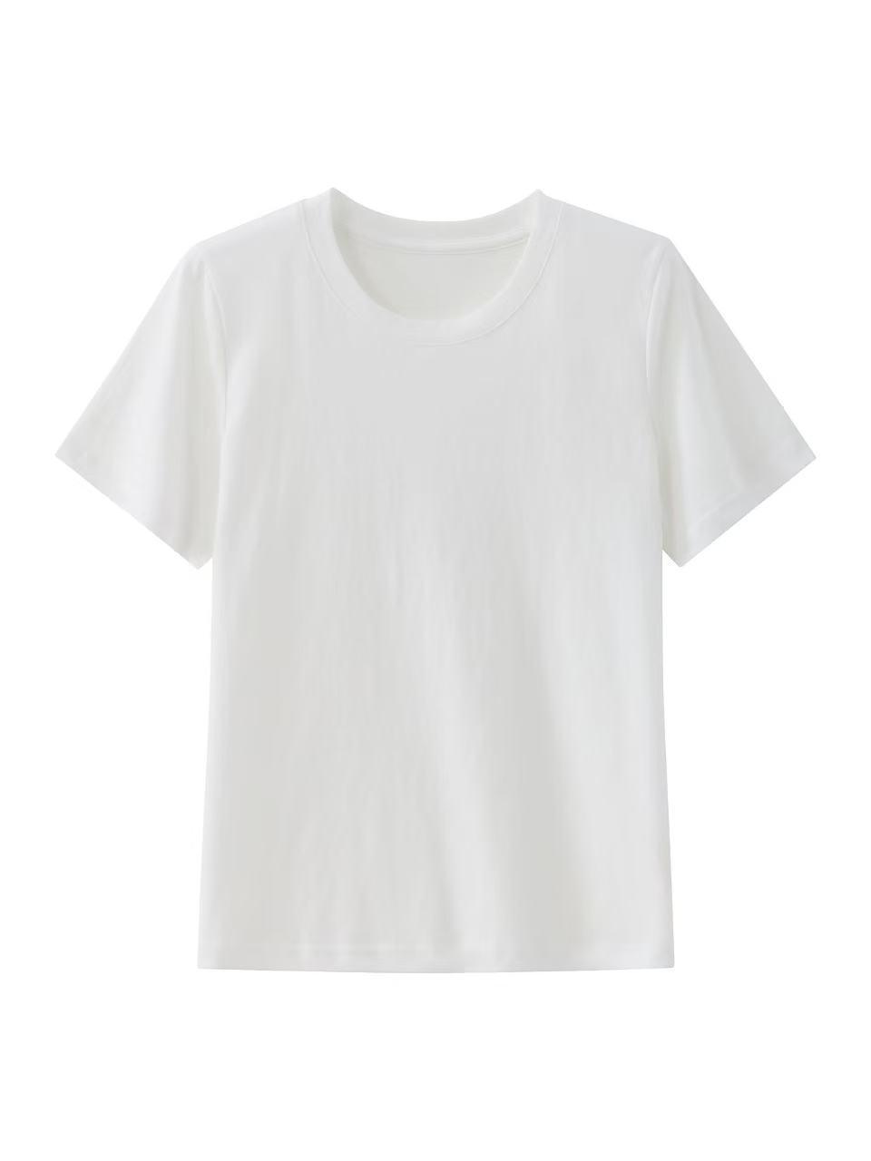 

Женская прохладная и дышащая футболка цвета сахарной ваты - Летний однотонный топ с короткими рукавами Medium