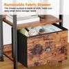 5-Tier Bookshelf with Drawer, Tall Narrow Wood & Metal Storage Shelf, Industrial Rustic Brown Standing Unit for Bedroom or Livin