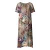 Women's Casual Dresses Printed Dresses Summer Dresses Printed Pleated Round Neck Midi Dresses Basic Classic Outdoor Daily Short Sleeve Loose Dresses