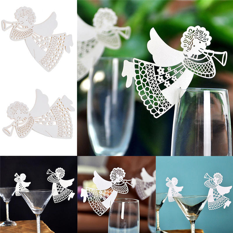 Hot Flying Angel Name Place Card For Wedding Party Table Wine Glass Decoration