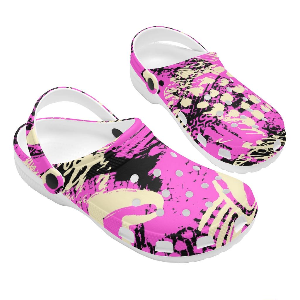 Printed EVA Clogs Women Men Breathable Lightweight Slip On Garden Shoes Beach Pool Bathroom Home Daily Wear Beach Travel Wear