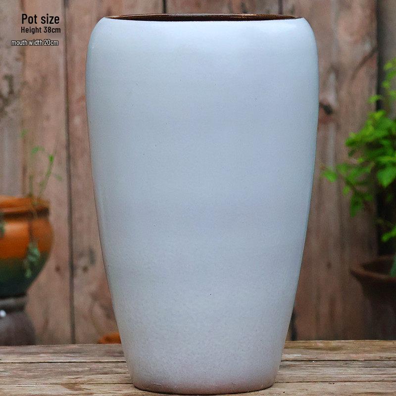 Large Coarse Ceramic Succulent Pot: Tall, Breathable, for Bougainvillea & Birds of Paradise