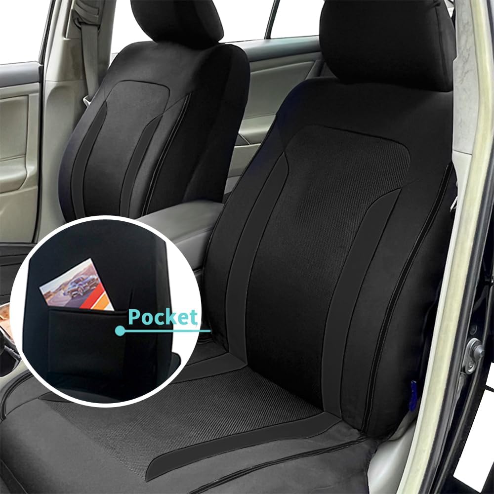 4PCS Cooling Car Seat Covers,Breathable Front Seat Covers With Mesh Construction And Foam Padding,Car Seat Protector To Reduce Back