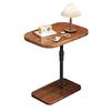 C Shaped End Table Adjustable Height Side Table for Couch Night Stand with 2-Tier Storage Shelf C Shaped Side Table for Living Room (Brown)