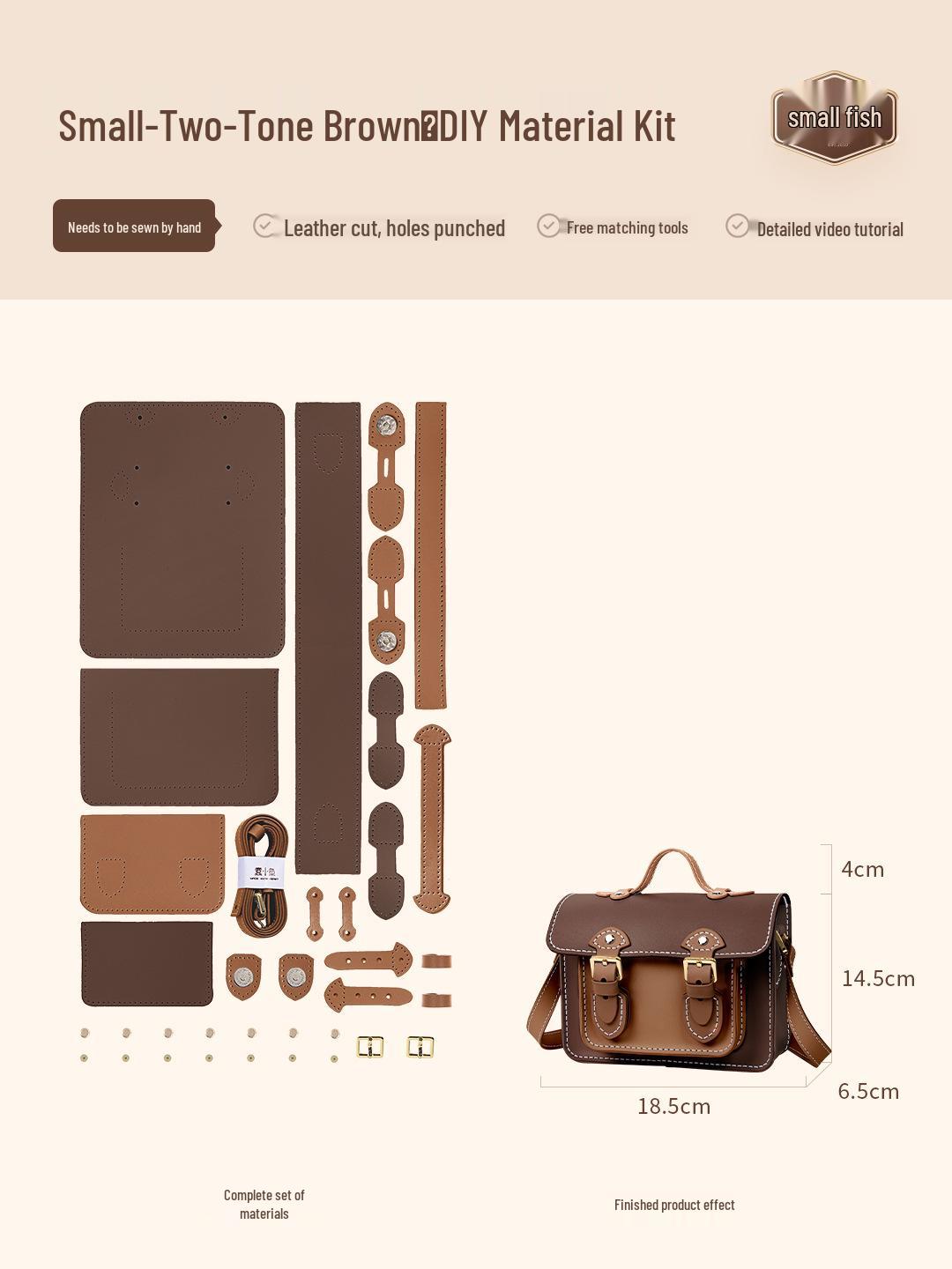 

Elegant Cowhide Fish-Weave Crossbody Bag for Women - Handmade DIY Kit