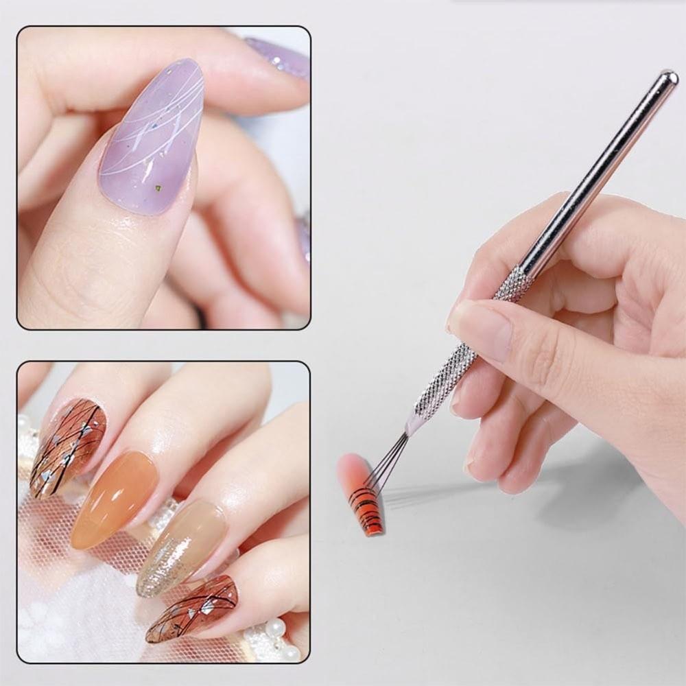 Ultra-Thin Line Nail Art Pen Stainless Steel Stripe Nail Art Brush  for Nail Art