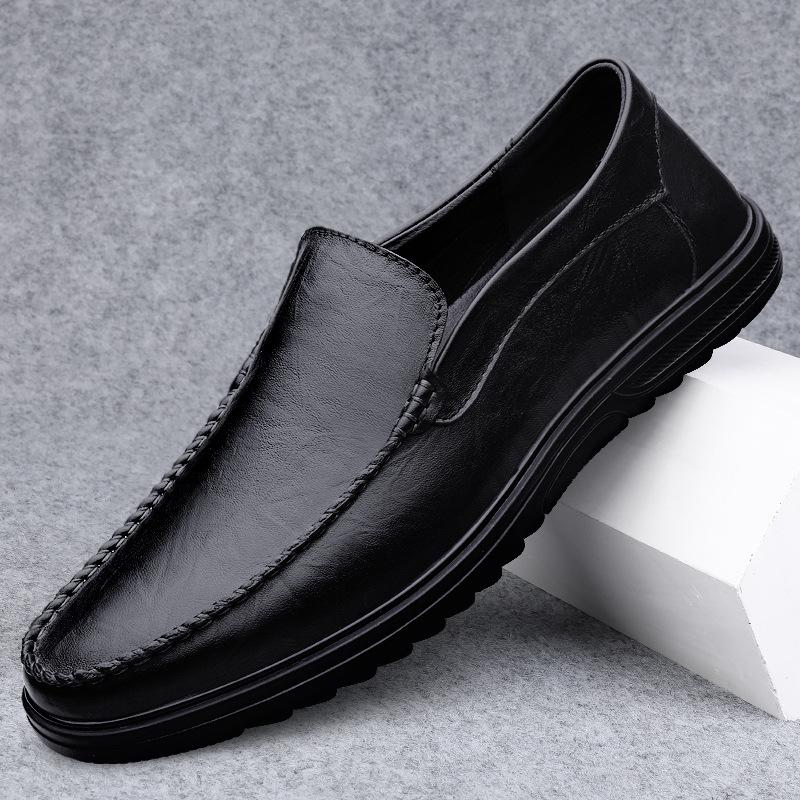 Men's Shoes 2025 Summer New Men's Waterproof and Non-slip Soft Sole Simple Wind One Pedal Comfortable Low-top Casual Leather Shoes