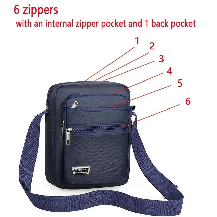 Four Or Six Layer Zipper Waterproof Single Shoulder Messenger Bag Business Bag Wallet