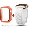 Glass+Case+Strap for Apple Watch Band 45mm 44mm 41mm 40mm Engraved Leopard belt for Apple IWatch Series 10 8 7 6 SE 5 46mm 42mm