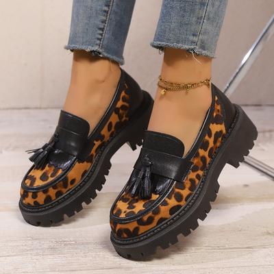 Large Size New Single Shoes Leopard Print Fashion Single Shoes Temperament Versatile Suede Women's Shoes