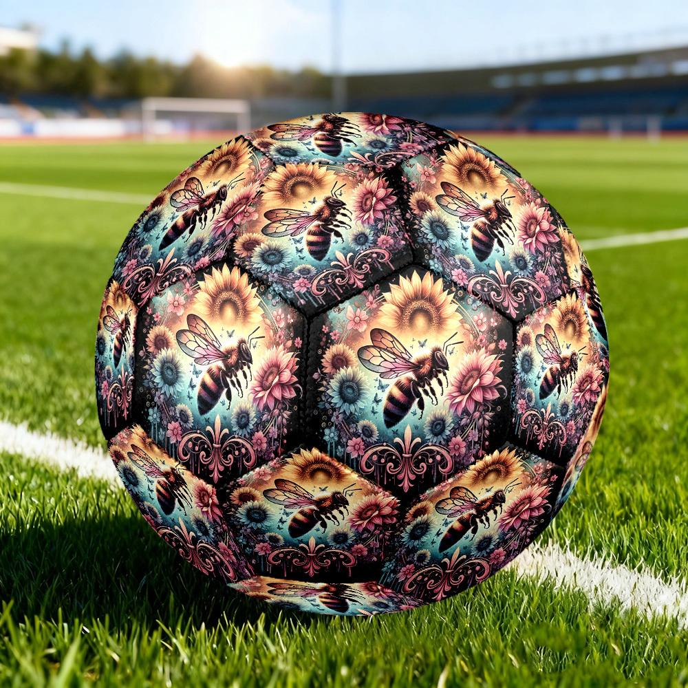 1pc Bee Sunflowers Size 5 Soccer Ball Professional Match Training Football Indoor &Outdoor Sports Ball Training Ball Lightweight Durable y22