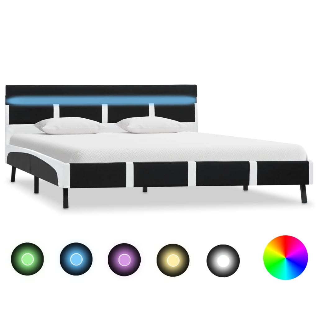 LED Illuminated Bed Frame without Mattress Black 120 x 200 cm