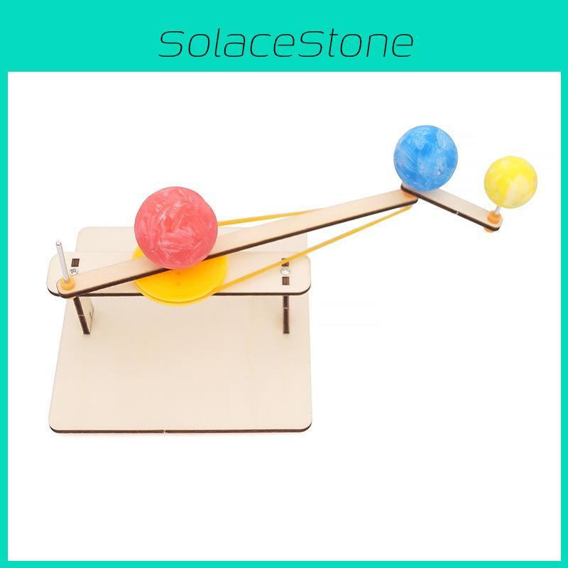 Science Experiment Diy Wooden Earth Moon Sun Solar System Model Kit Educational Toy For Kids