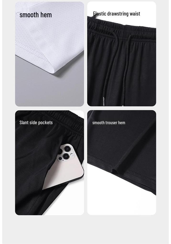 2025 Men's Silk Short Sleeve T-Shirt and Shorts Two-Piece Casual Sport Set