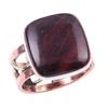 Natural Red Jasper Gemstone Handmade 925 Sterling Silver Two Tone Ring S.7 I3K02