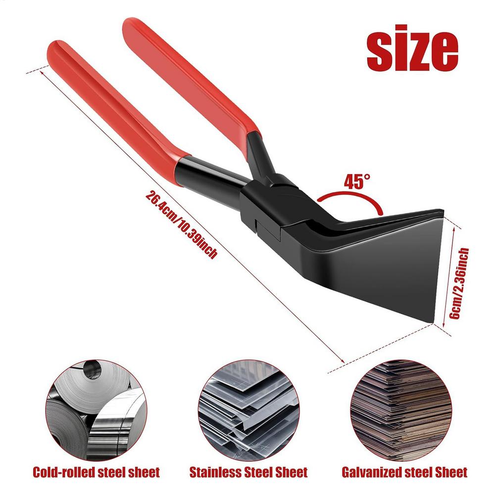Sheet Metal Hand Seamer Sheet Metal Bender Hand Tool Cutters Benders Pliers For Metalworking Flattening Roofing Auto Repair Duct