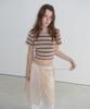 Obeodyupeulleeo Stripe Crop T-Shirt_Melange Gray
