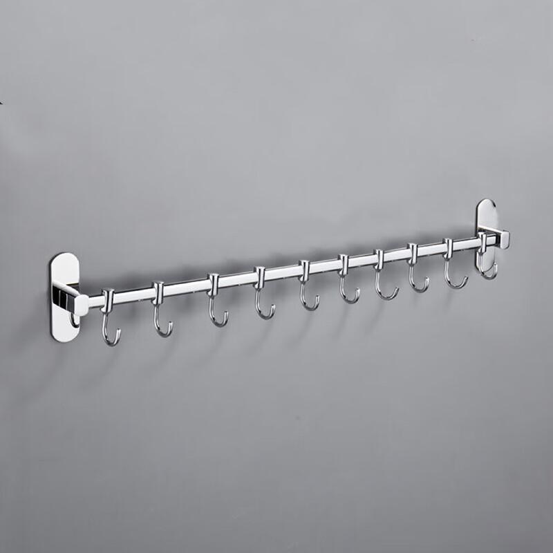 Stainless Steel Wall-Mounted Towel Rack with Hooks