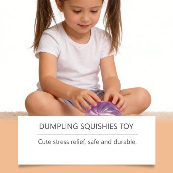 Bun Squeeze Toy Slow Rebound Stress Relief Fidget Soft Silicone Realistic Steamed Bun Decompression Gadget