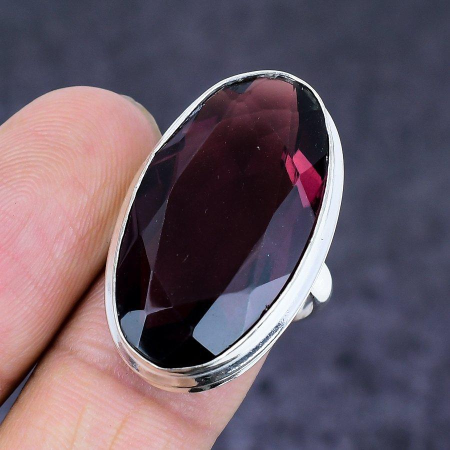 Amethyst Gemstone Handmade 925 Sterling Silver Jewelry Ring Size 6 l5t21