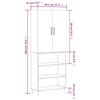 Highboard Concrete Grey 69.5 x 34 x 180 cm Particleboard