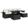 VidaXL Garden Lounge Set 6 Pcs with Cushions Black Braided Resin 3326457