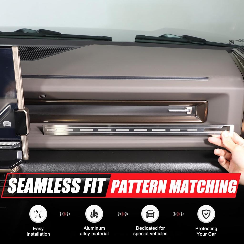 For Hummer EV Accessories Center Control Panel Dashboard Strips Trim,Center Console Molding Panel Cover Dashboard Central Control Strip Interior