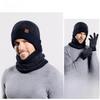 Knitted Winter Hat And Gloves Set With Fleece Lining For Men And Women