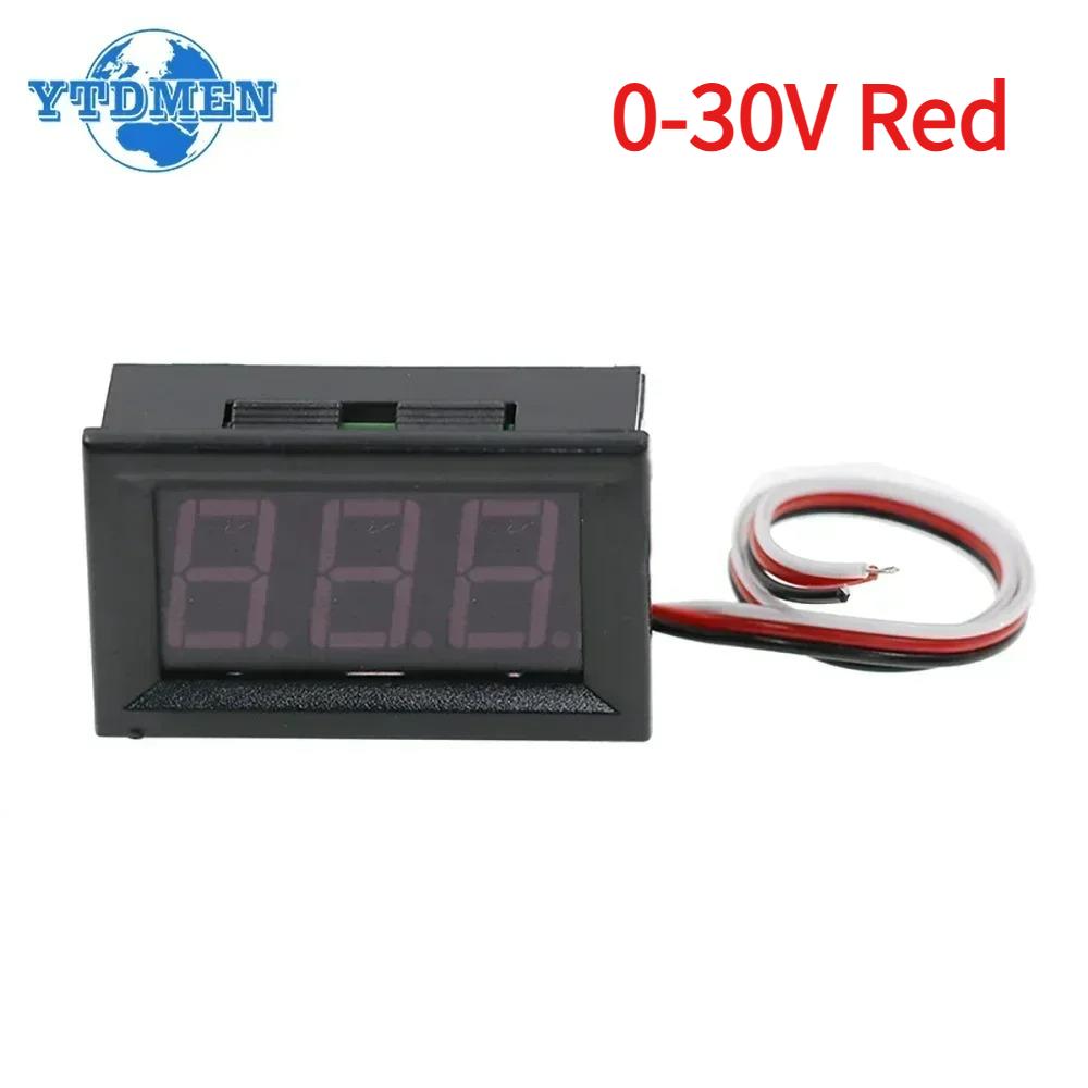 LED Digital Voltmeter 0.56 Inch Digital Voltmeter 0V-30V, 4.5V-30V LED Display Volt Voltage Meter Mini Tester Red/Blue/Green