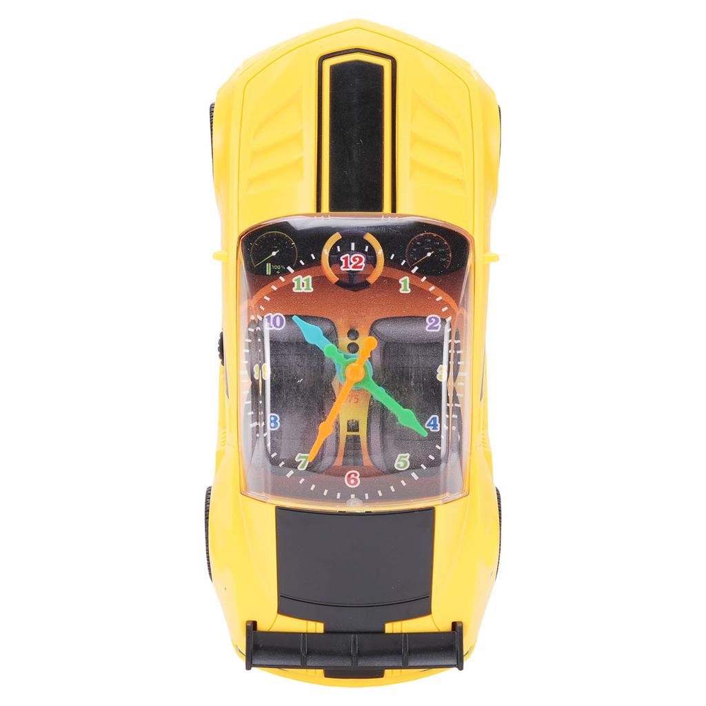 Electric Universal Clock Racing Car Colorful Light Music Small Yellow Toy Car for Boys