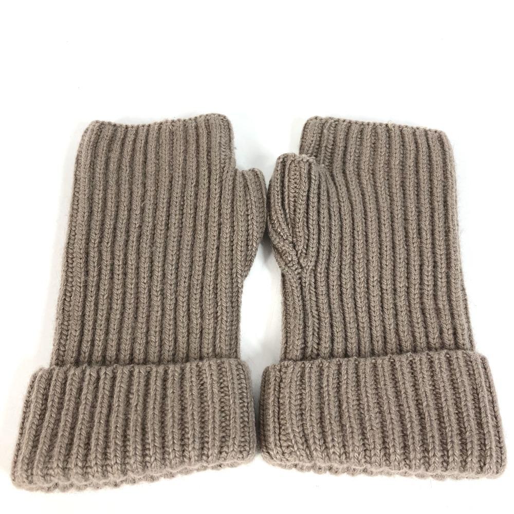 Hermes Serie Logo Philippa Fingerless Gloves Cashmere / Mohair Gray Based