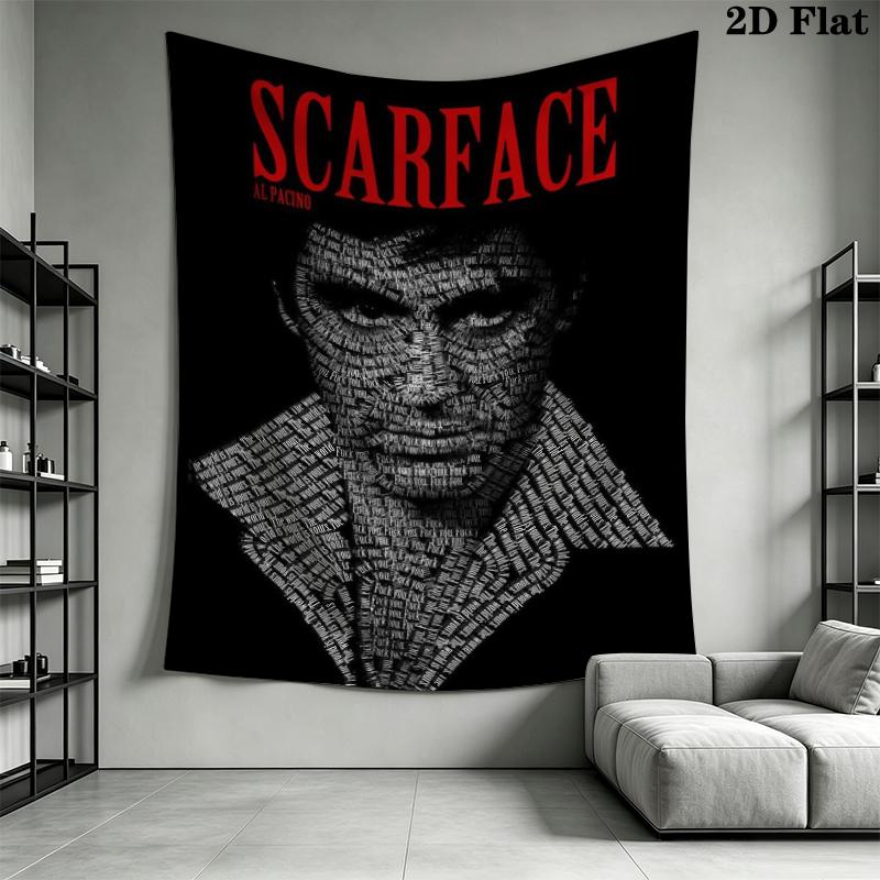 Scarface Wall Tapestry Aesthetic Wall Hanging Printed Fabric Blanket Decorative Tapestries for Bedroom Living Room Home Decor