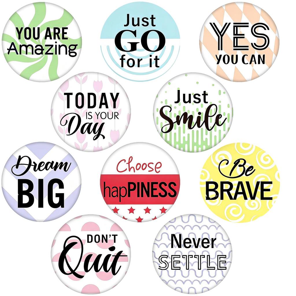 Geometric Texture Motivational English Sentence Magnets for Fridge & Whiteboard - Home Decor