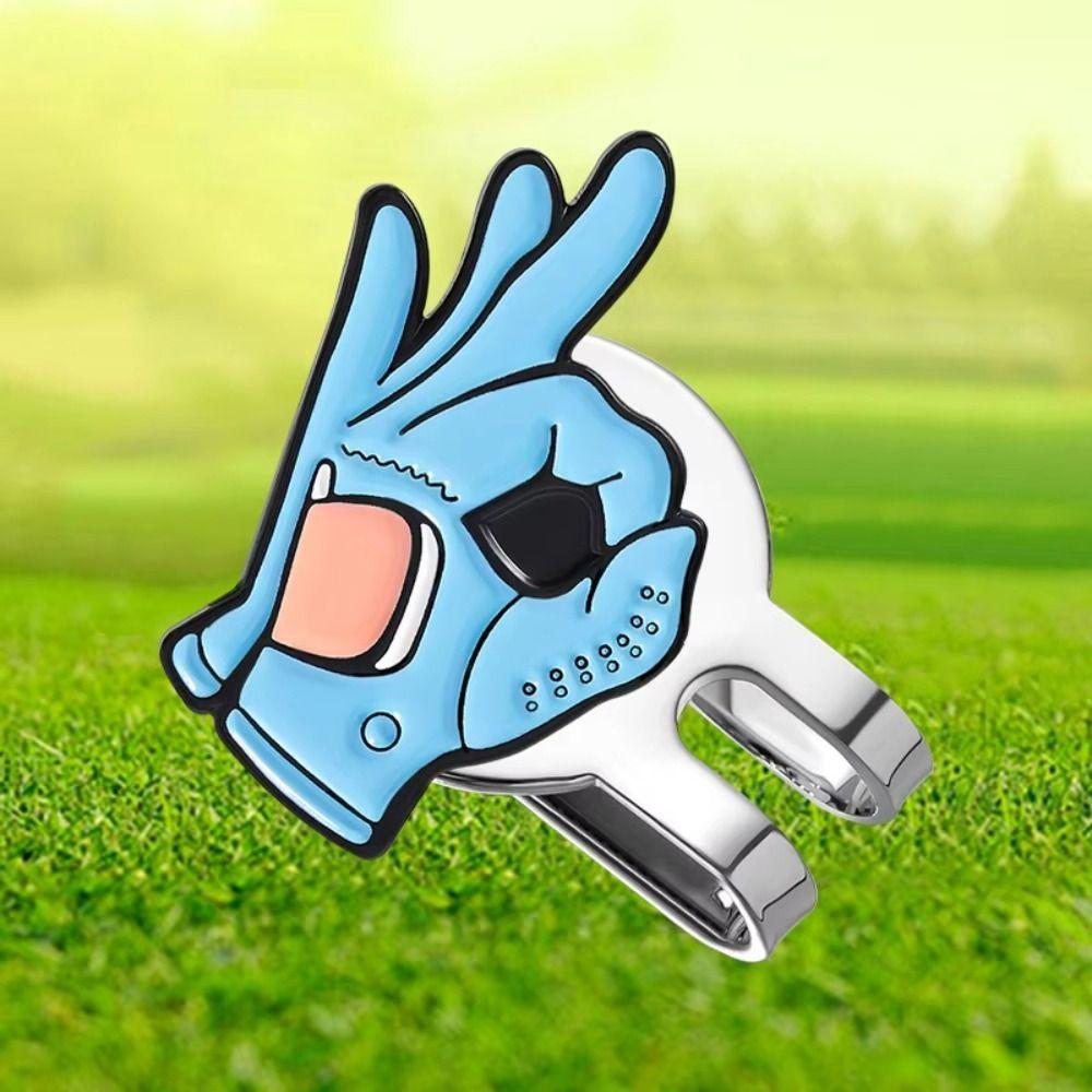 Cartoon Pattern Golf Cap Clip OK Sign Golf Hat Marker Creative Golf Ball Mark  Baseball Cap Clips