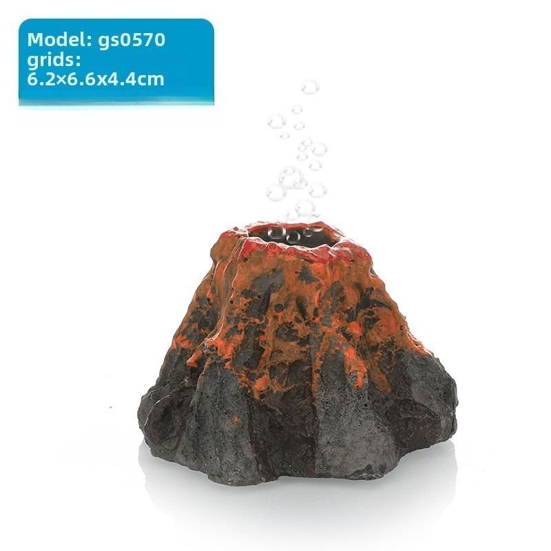 Simulation Volcano Rockery Aerator for Aquarium Fish Tank with Bubble Stone Oxygen Pump Accessory Home Garden Decor