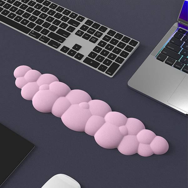 Orange PU Leather & Memory Foam Cloud Keyboard Mouse Pad