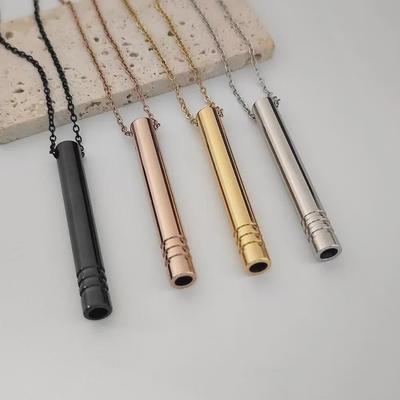 Yingqi Titánová oceľ Meditatívna píšťalka Prívesok Náhrdelník