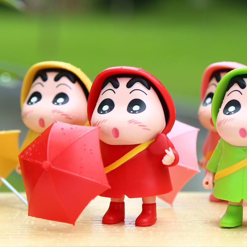 Raincoat Crayon Shin Chan Pvc Action Figure Model For Home Office Anime Fans