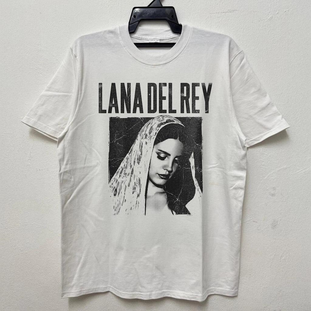 NUOVO! T-shirt Bianca Unisex in Cotone Grafica Grunge Retrò Lana Del Rey S-5XL