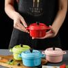 200ml Ceramic Breakfast Bowl Hanging Ears Creme Brulee Bowl Mini Casserole with Lids  Household
