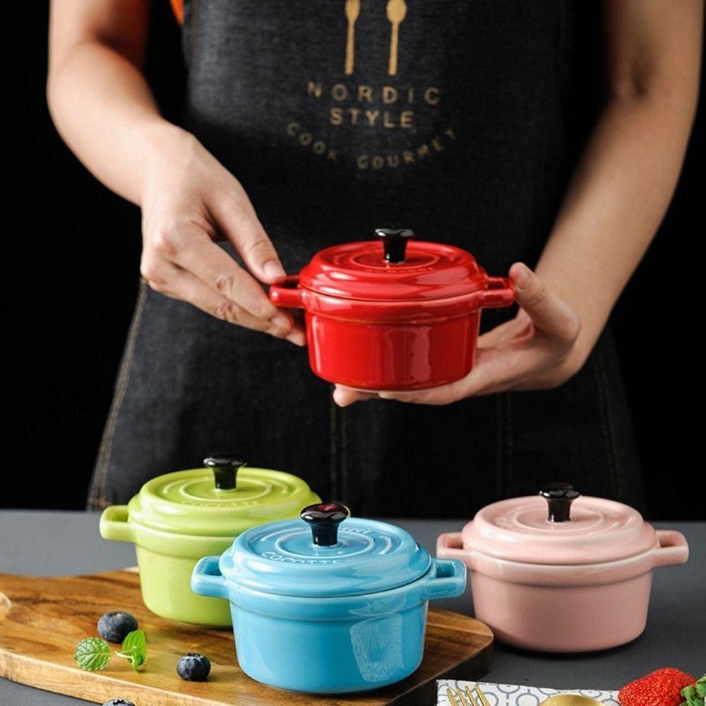200ml Ceramic Breakfast Bowl Anti-scalding Creme Brulee Bowl French Onion Soup Bowl  Butter