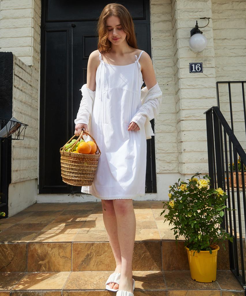 Itove Seoul Ribbon Bustier Cotton Dress