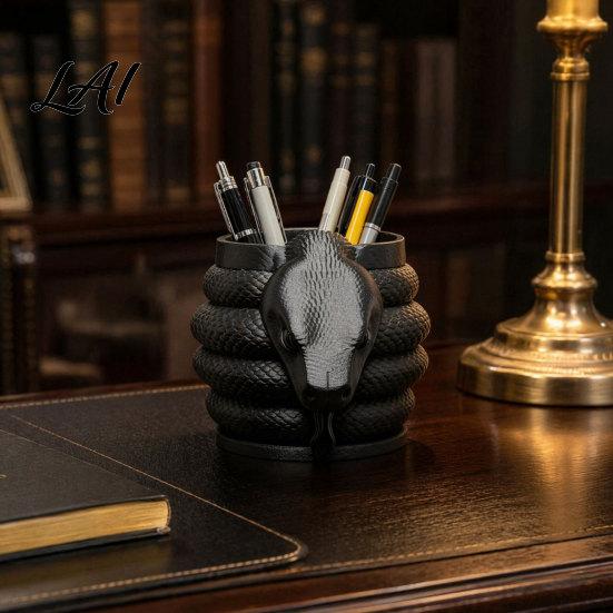 Anti-yellowing Pen Container 3D Printed Snake Shape Holder Creative Desktop Organizer for Pencils Pencil Cup Colored Gel Pens Utility Knives,
