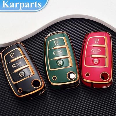 New Design TPU Car Flip Key Case Cover Shell Fob For A3 8L 8P A4 B6 B7 B8 A6 C5 C6 4F RS3 Q3 Q7 TT 8L 8V S3 Protector Holder Keyless