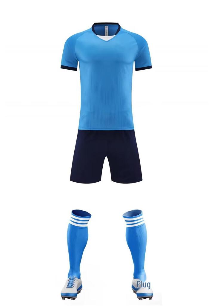 Men's Summer Short Sleeve Breathable Football Jersey Set - Adult & Children