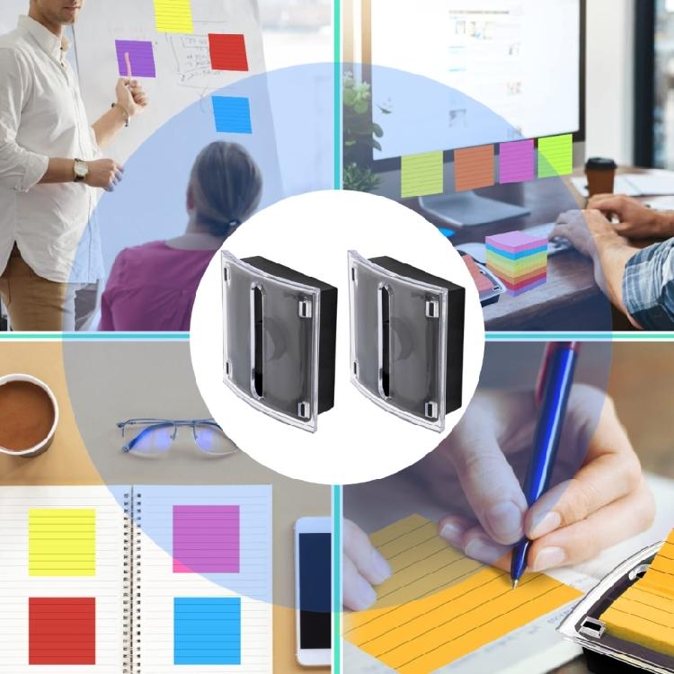 Desktop Note Container Clear Plastic Note Organiser Box Pull Out Sticky Notes Dispenser For School Office Home Use