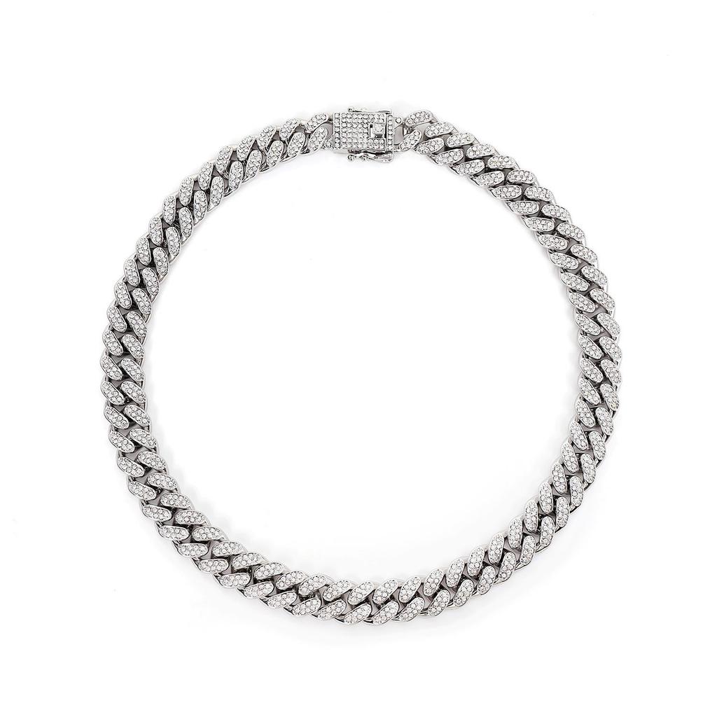 Men's Hip Hop Cuban Chain Necklace with Rhinestone Inlay